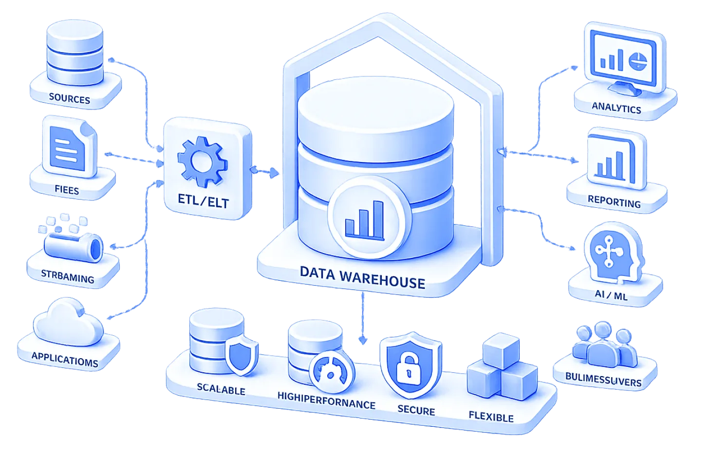 HiFX helps enterprises build scalable cloud-native data warehouse ecosystems that unify enterprise data, accelerate analytics, and enable intelligent decision-making through secure, high-performance, and future-ready data architectures.